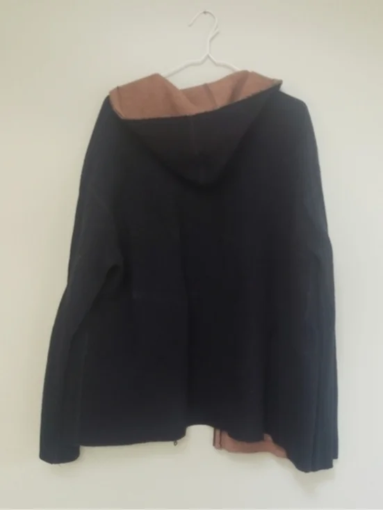 Lauren by Ralph Lauren Black Wool Jacket with Camel Interior & Hood XL - GUC - Picture 5 of 8